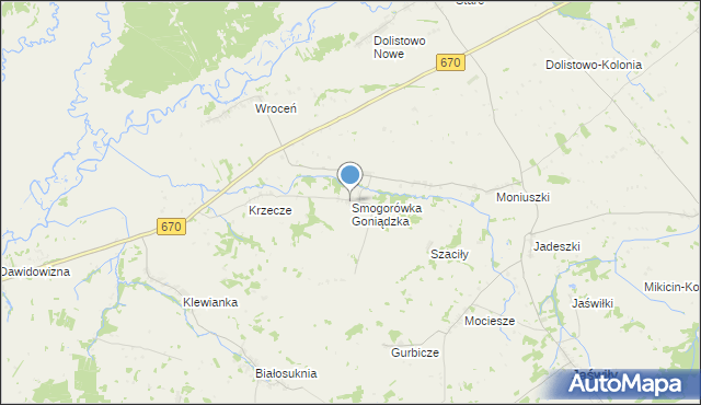 mapa Smogorówka Goniądzka, Smogorówka Goniądzka na mapie Targeo